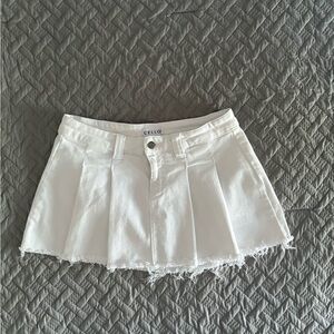 Cello White Pleated Mini Skirt